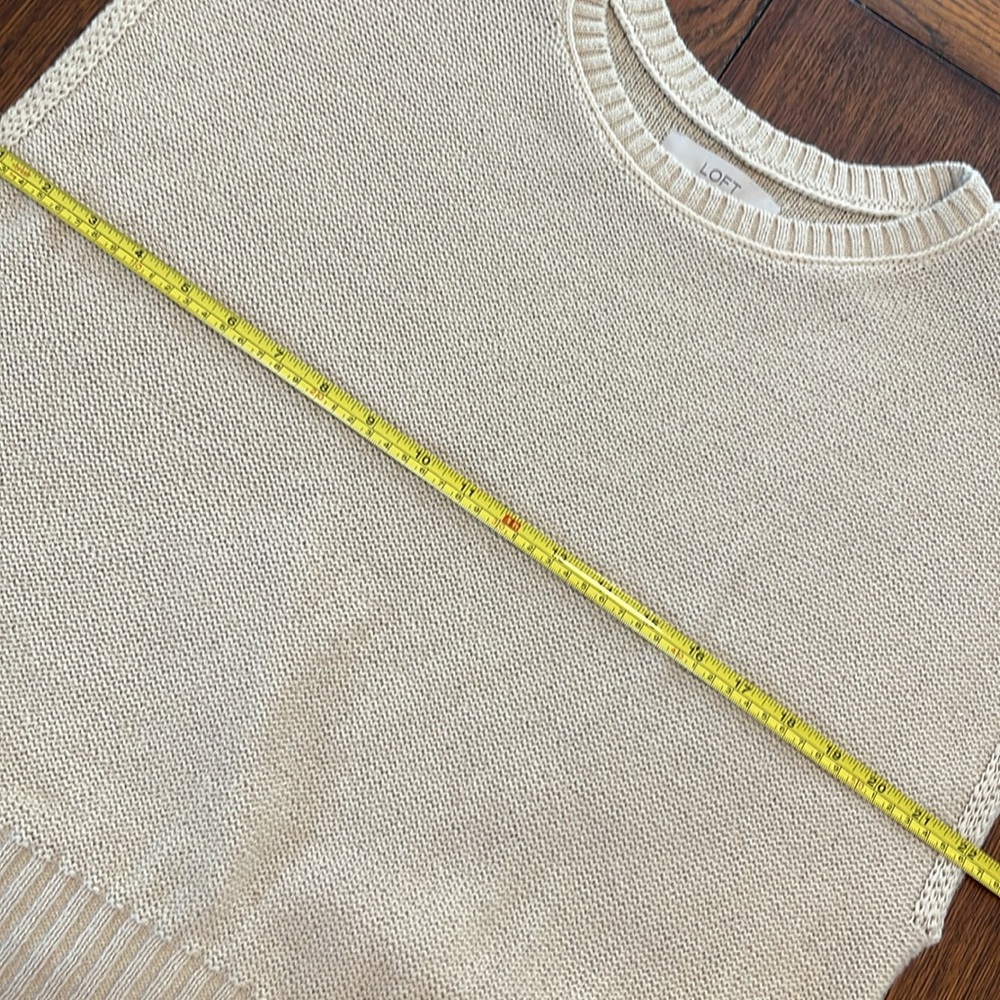 LOFT Beige Knit Muscle Tee - Picture 4 of 7